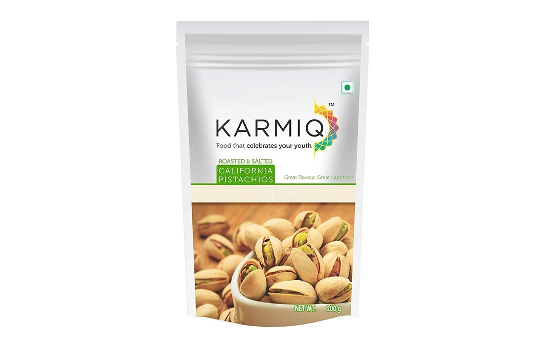 Karmiq Roasted & Salted California Pistachios   Pack  200 grams